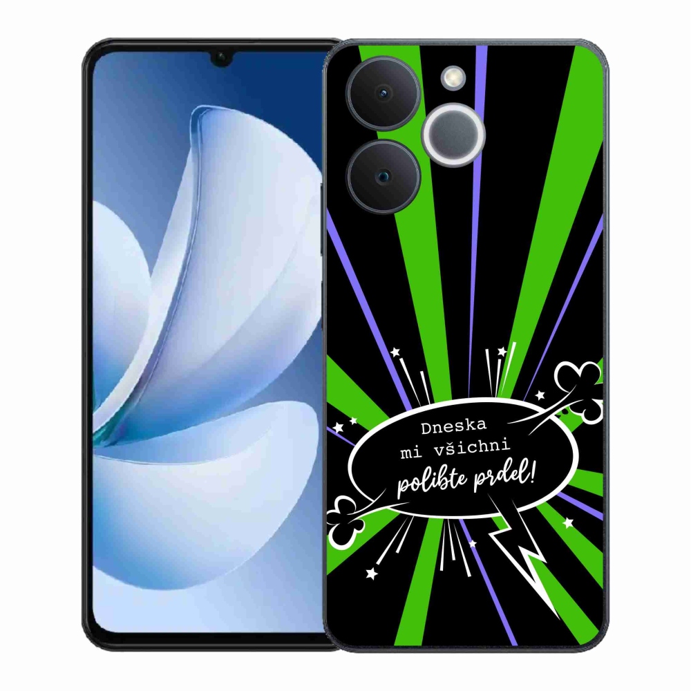 Zselés borító mmCase a Realme Note 70T készülékhez - vicces szöveg 15 fekete háttérrel