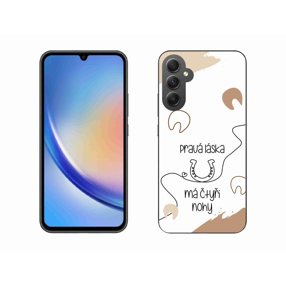 Gél borítás mmCase Samsung Galaxy A34 5G - ló motívum fehér háttérrel