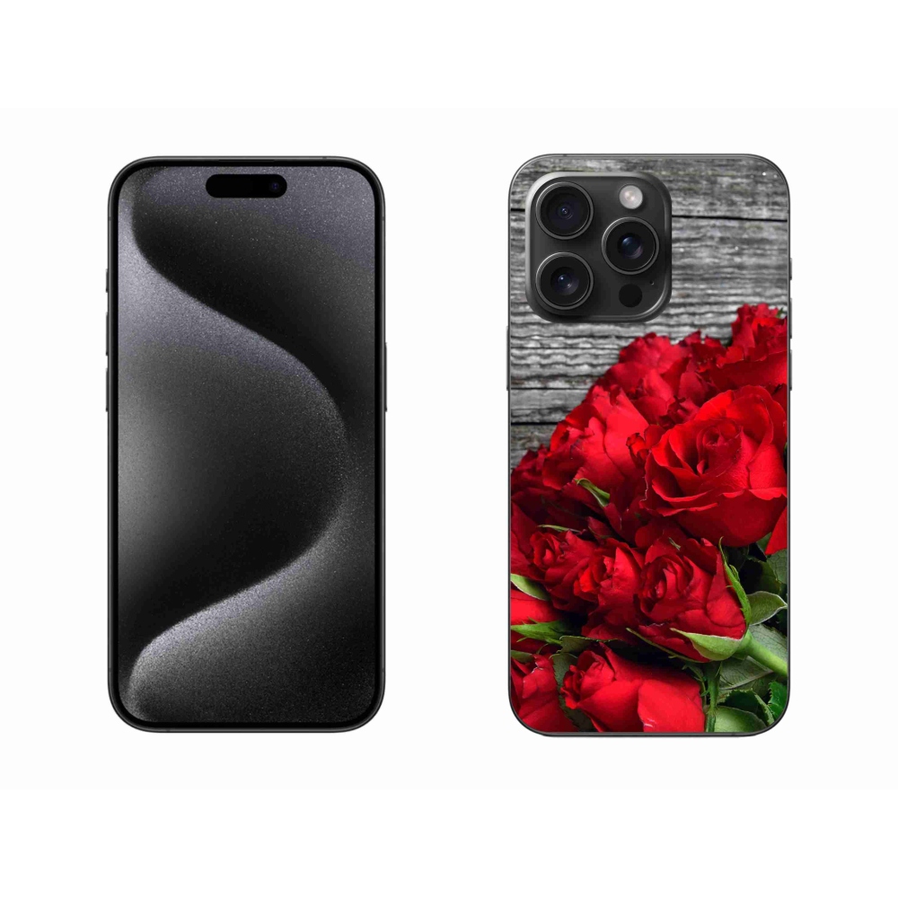 Gél borítás mmCase iPhone 15 Pro Max készülékhez - piros rózsa