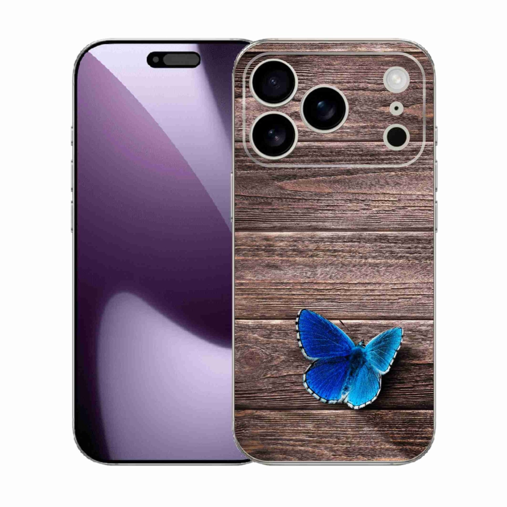 Zselés borítás mmCase iPhone 17 Pro készülékhez - kék pillangó 1