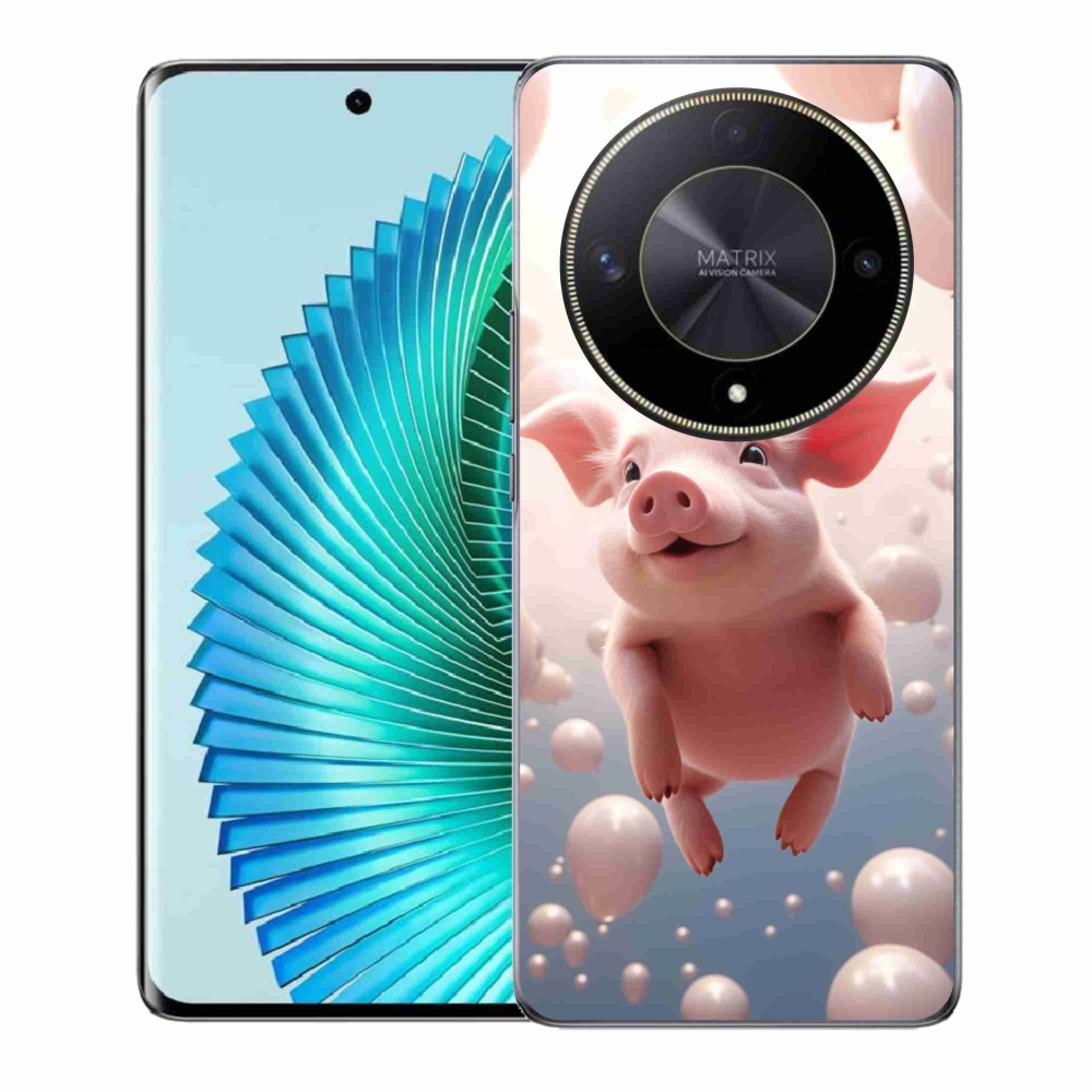 Gél borítás mmCase a Honor Magic 6 Lite 5G számára - malac lufikkal