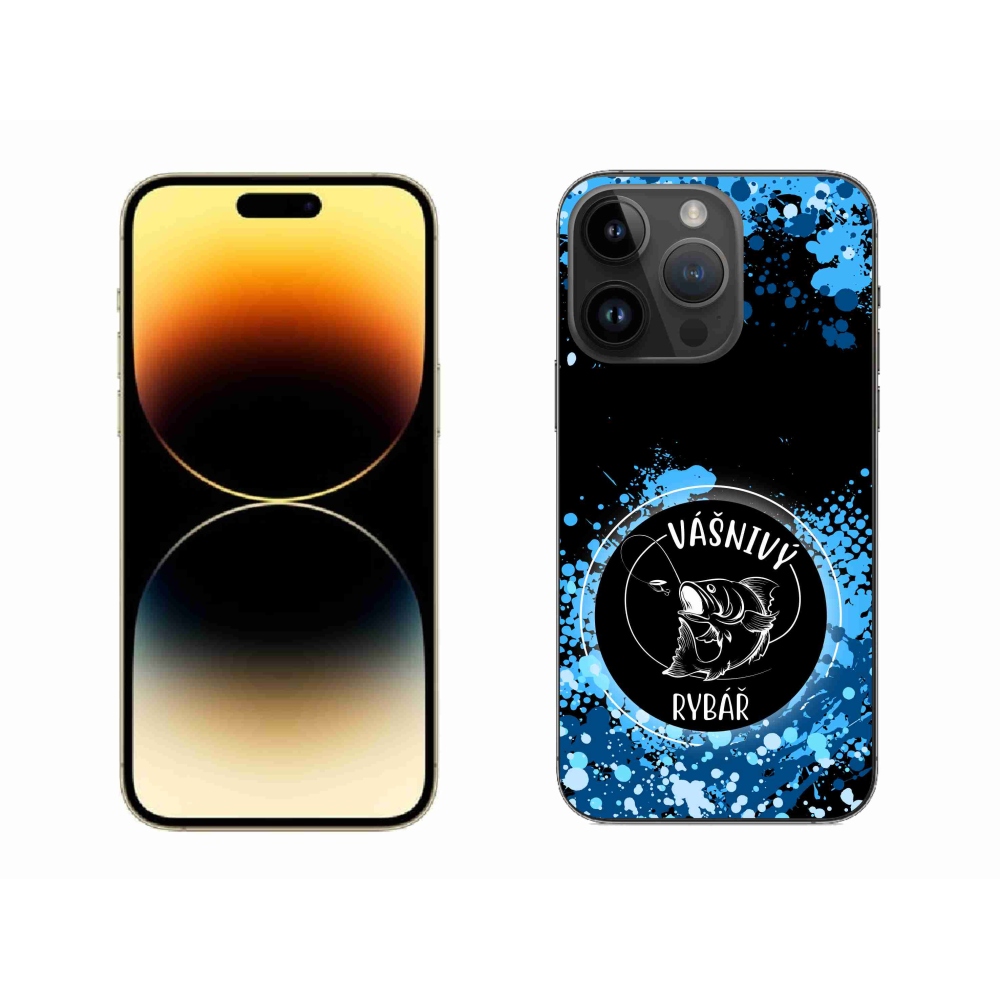 Gél borítás mmCase iPhone 14 Pro Max 6.7 készülékhez - szenvedélyes halász fekete háttérrel