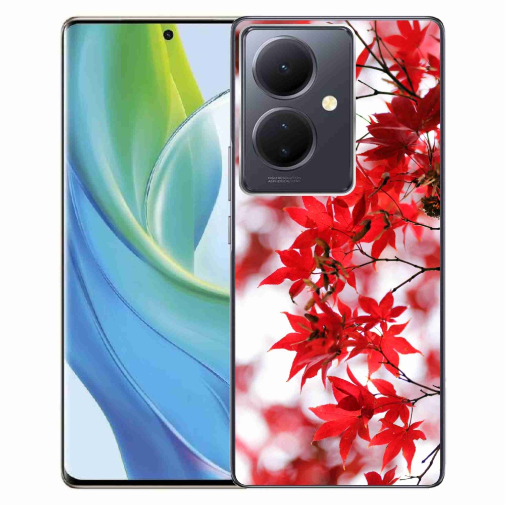 Gél borító mmCase a Vivo V29 Lite 5G-hez - piros levelek