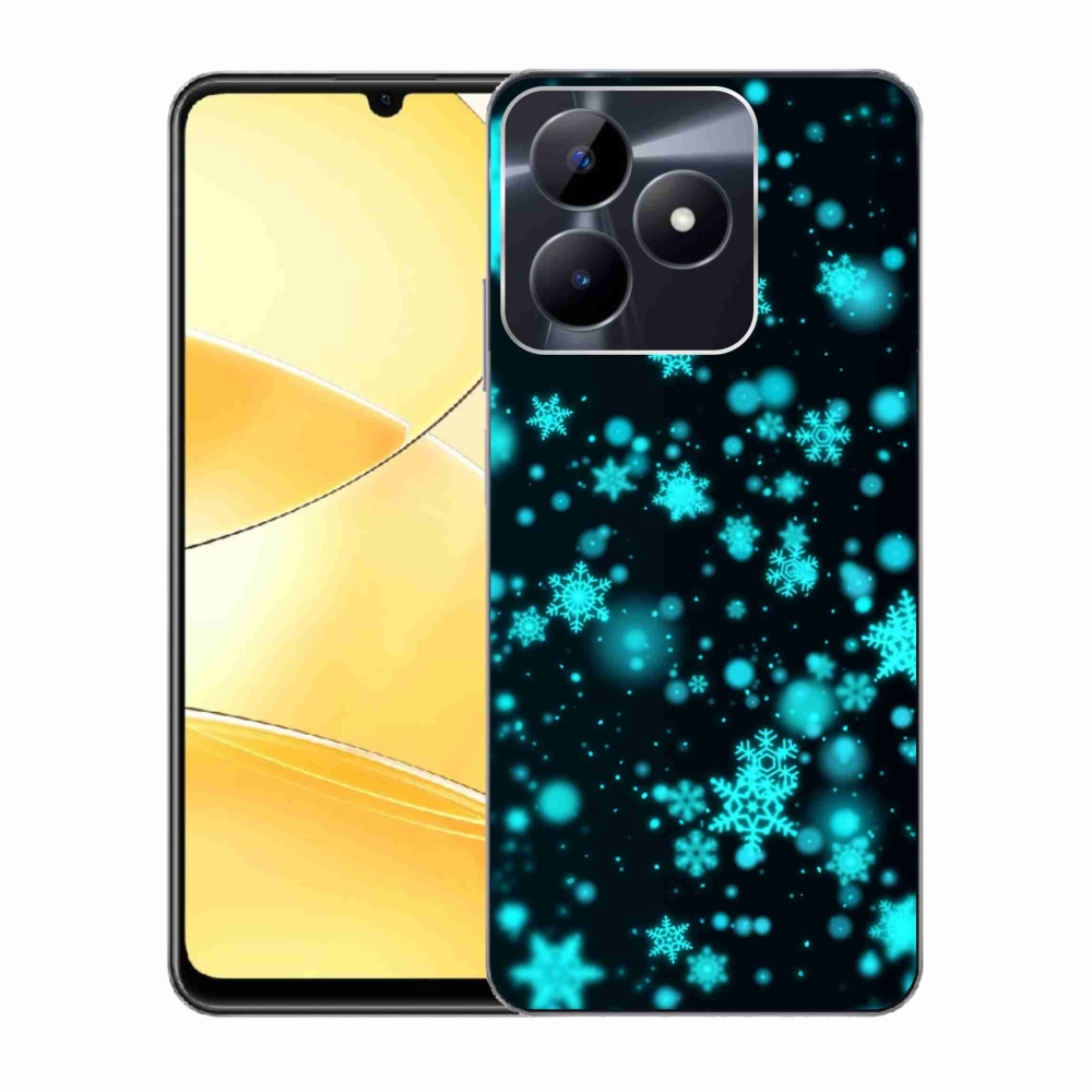 Zselés borító mmCase a Realme C51/C53 készülékhez - hópelyhek 1