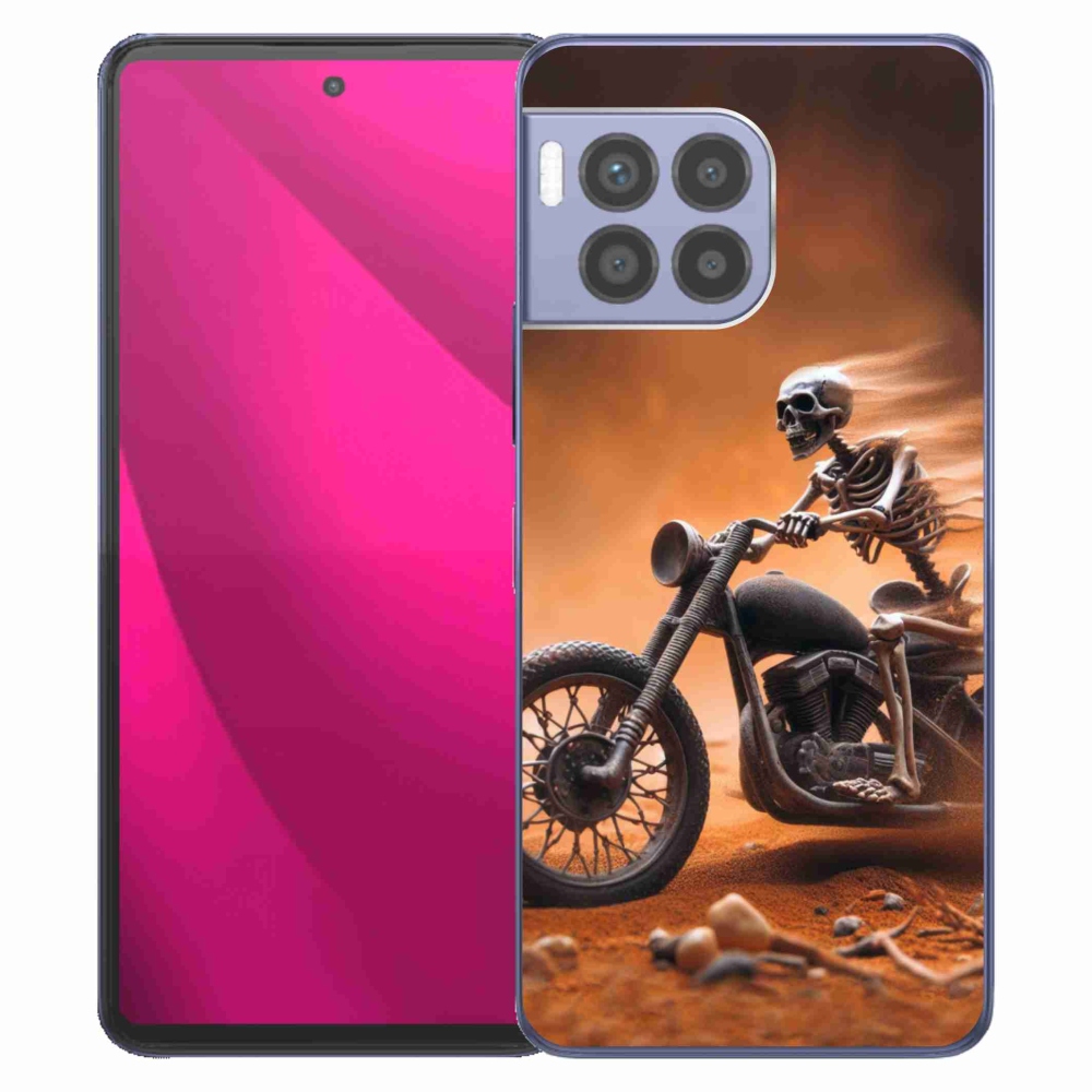 Zselés borítás mmCase a T-Mobile T Phone 2 Pro készülékhez - csontváz egy motorkerékpáron