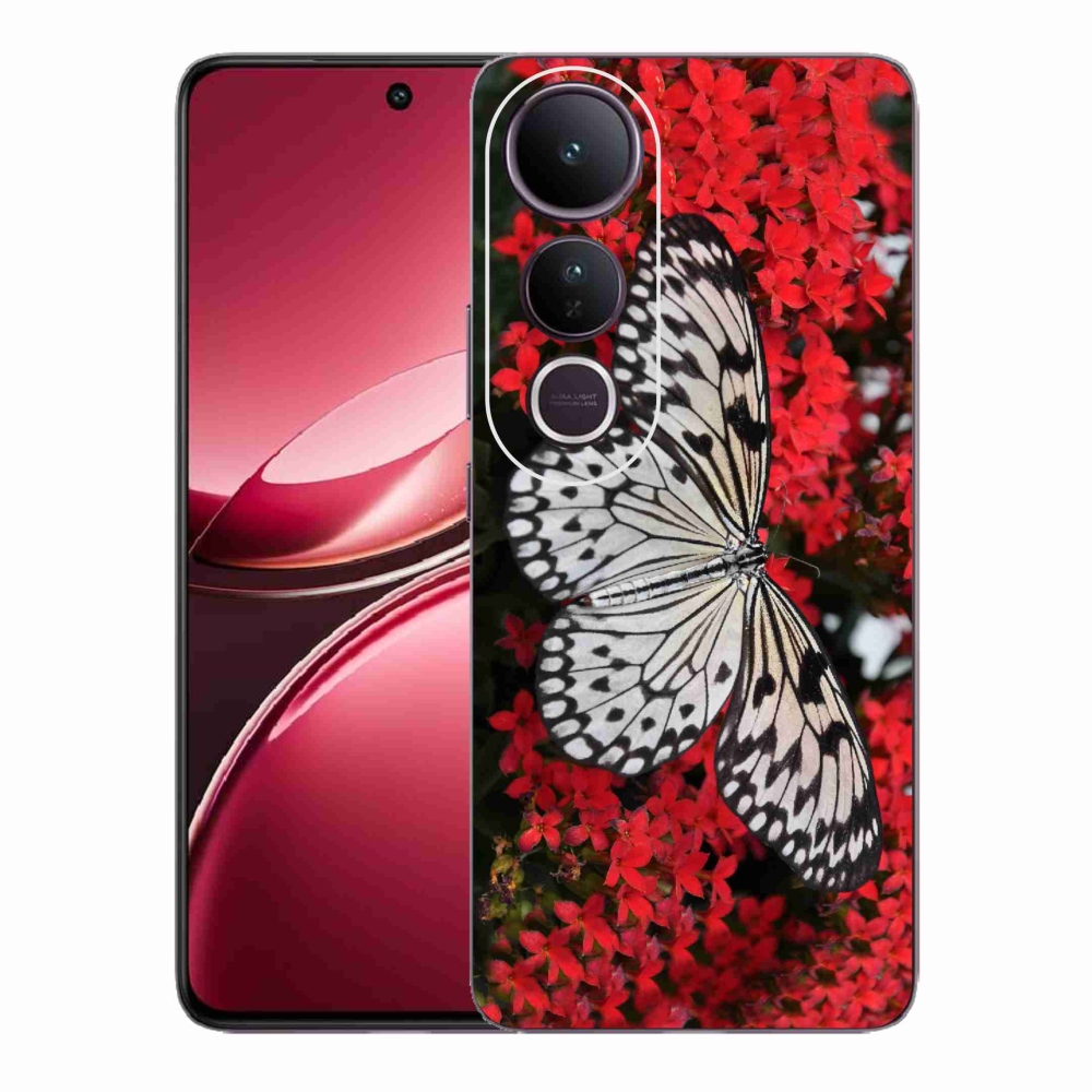 Gél borítás mmCase a Vivo V50 Lite 4G/5G - fekete és fehér pillangó 1