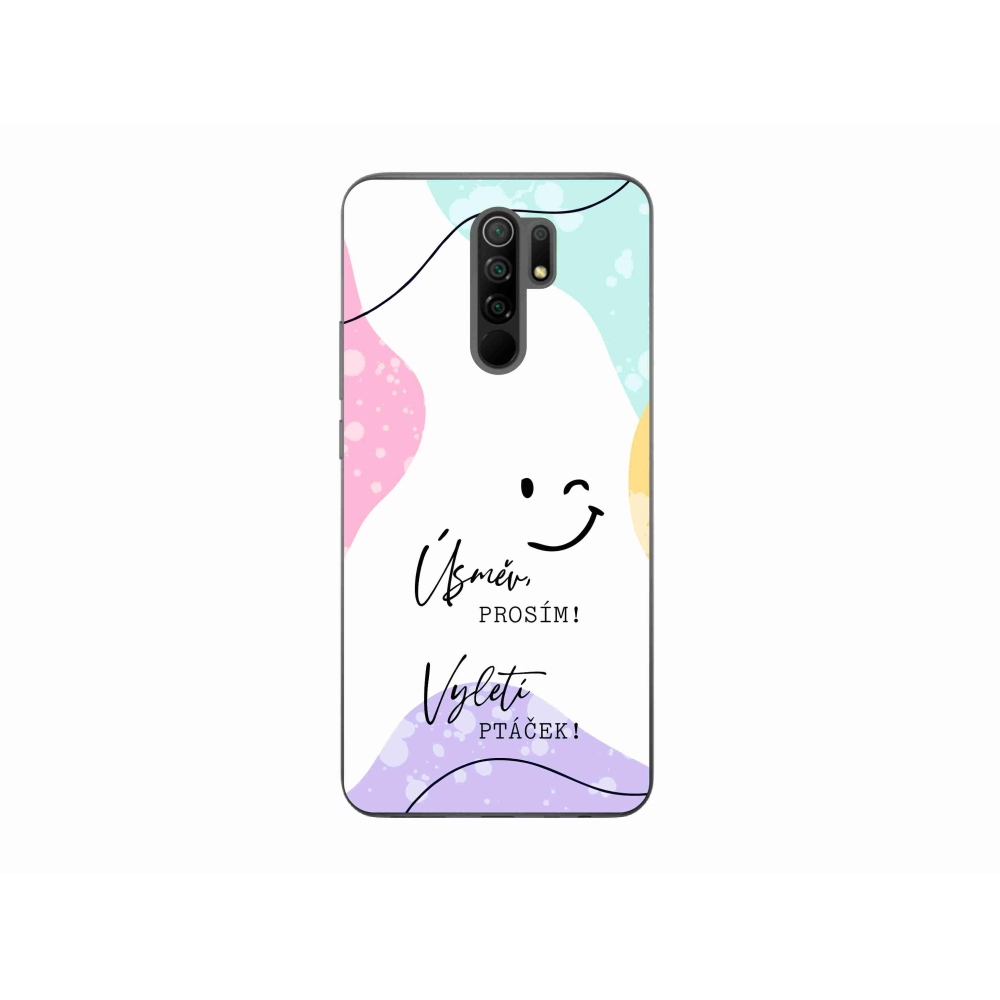 Gél borító mmCase a Xiaomi Redmi 9-hez - vicces szöveg 4 fehér háttérrel