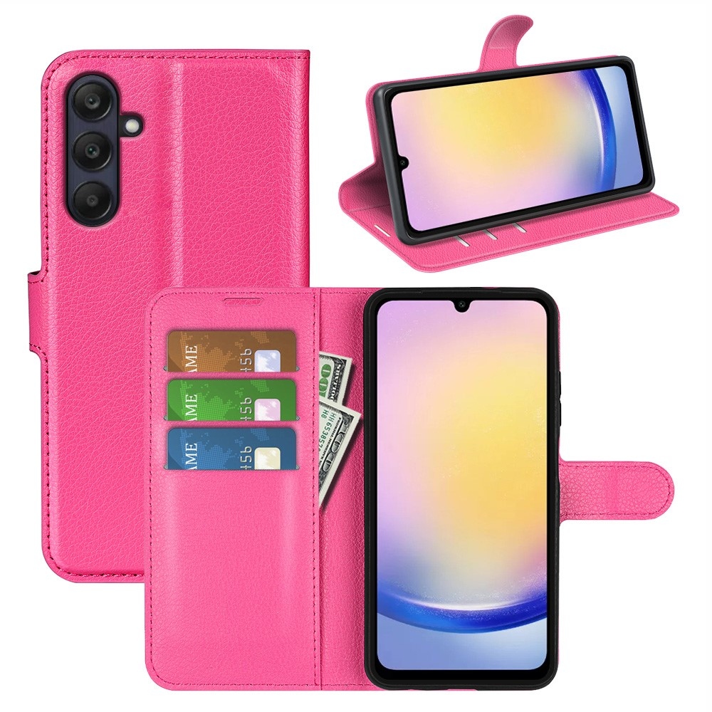 Litchi könyv tok Samsung Galaxy A26 5G - rózsaszínű