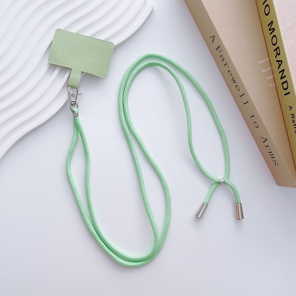 Fonott, állítható nyaklánc kártyával - világoszöld