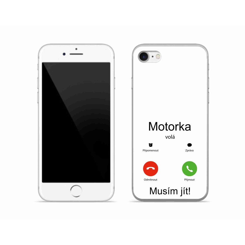 Gél borítás mmCase iPhone SE (2022) - motoros hívások fehér háttérrel