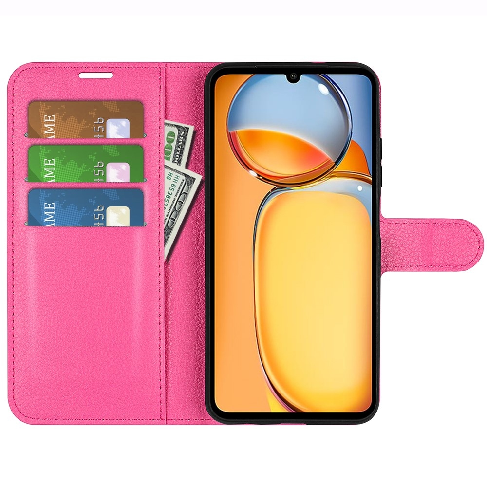 Litchi könyv tok Xiaomi Poco C65/Redmi 13C - rózsa