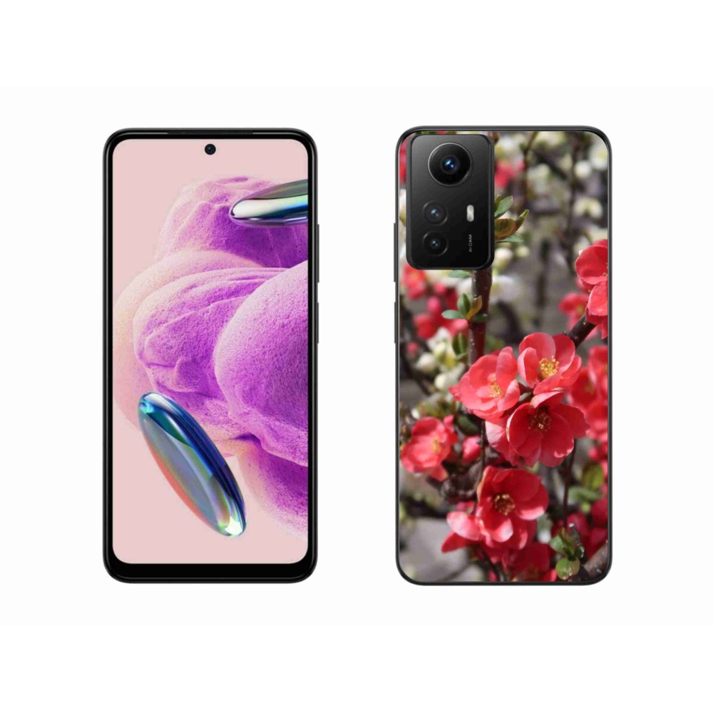 Gél borítás mmCase a Xiaomi Redmi Note 12S-hez - piros virágok