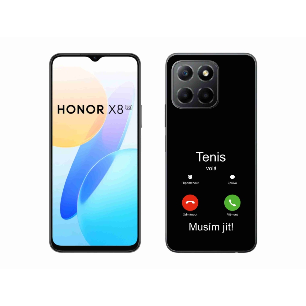 Gél borítás mmCase a Honor X8 5G/Honor 70 Lite 5G készülékhez - teniszhívások fekete háttérrel
