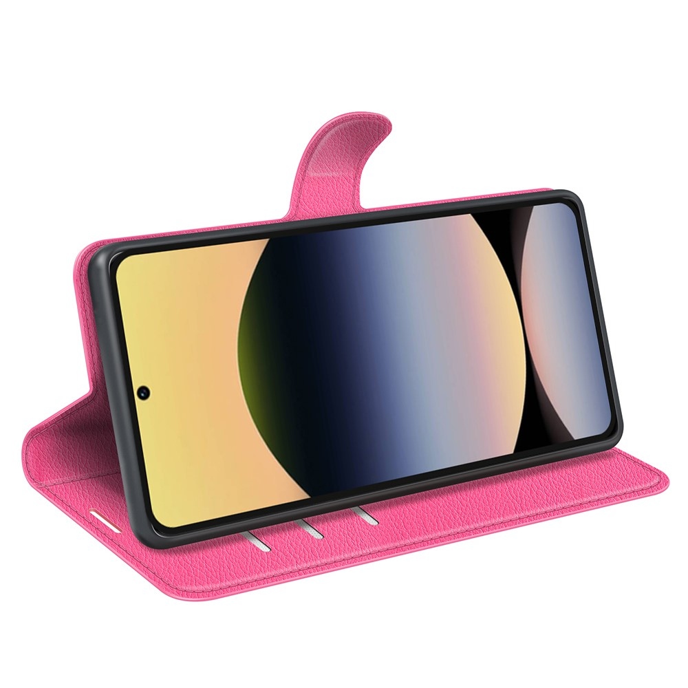 Litchi könyv tok a Xiaomi Redmi Note 14S-hez - rózsaszínű