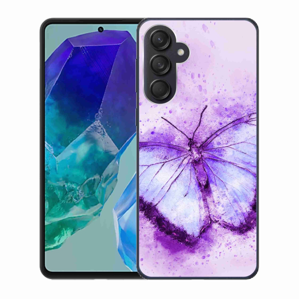Gél védőhuzat mmCase Samsung Galaxy M55 5G - lila pillangó