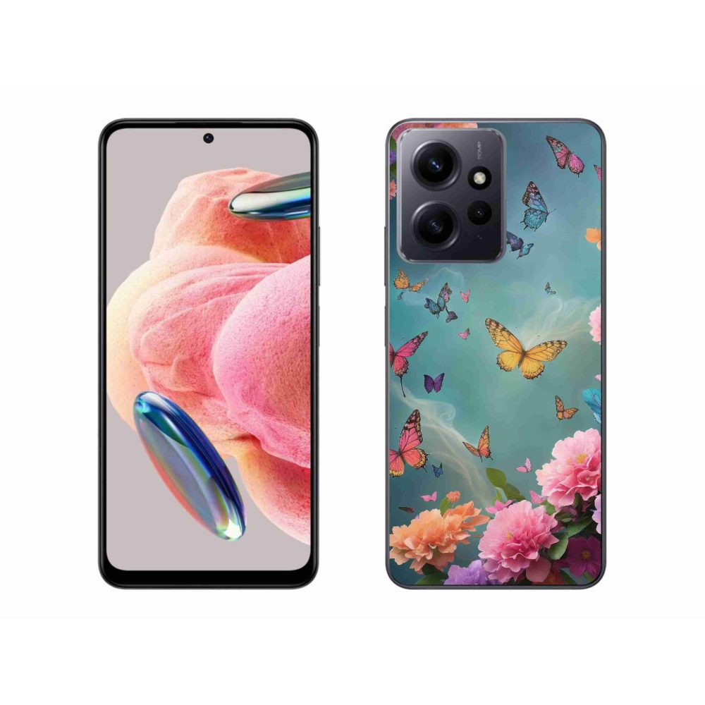 Gél borítás mmCase a Xiaomi Redmi Note 12 4G-hez - színes virágok és pillangók