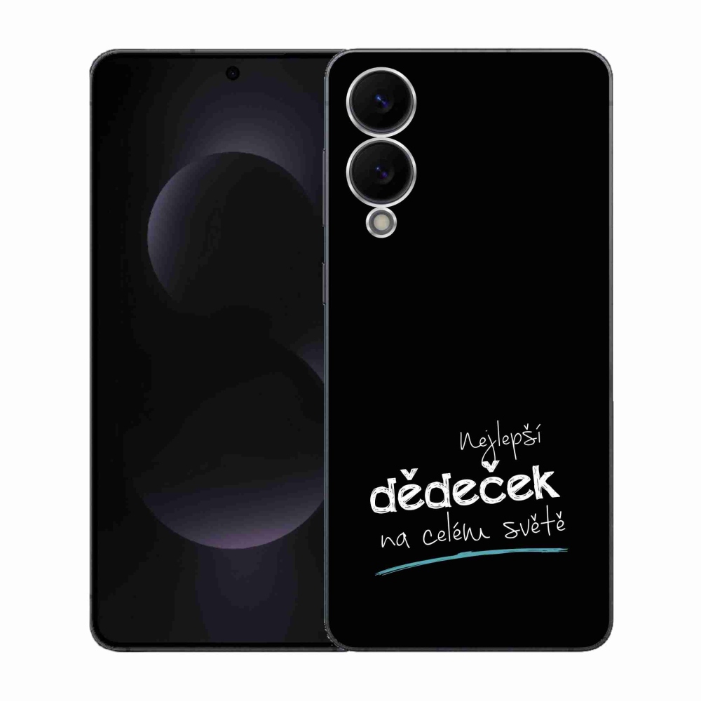 Gél borító mmCase Samsung Galaxy S25 Edge - a legjobb nagypapa 3 fekete háttérrel