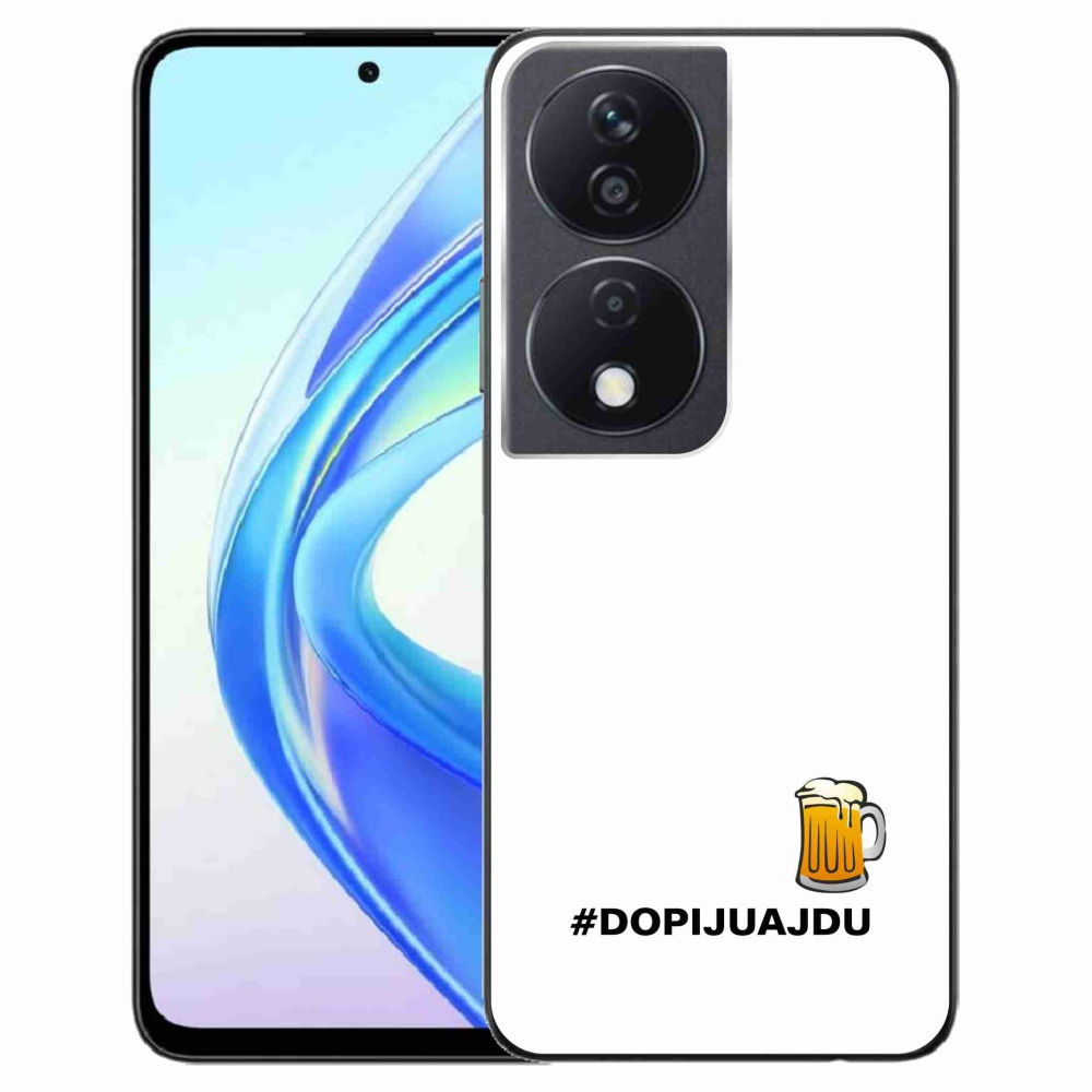 Gél borító mmCase a Honor X7b/Honor 90 Smart - sör motívum 1 fehér háttérrel