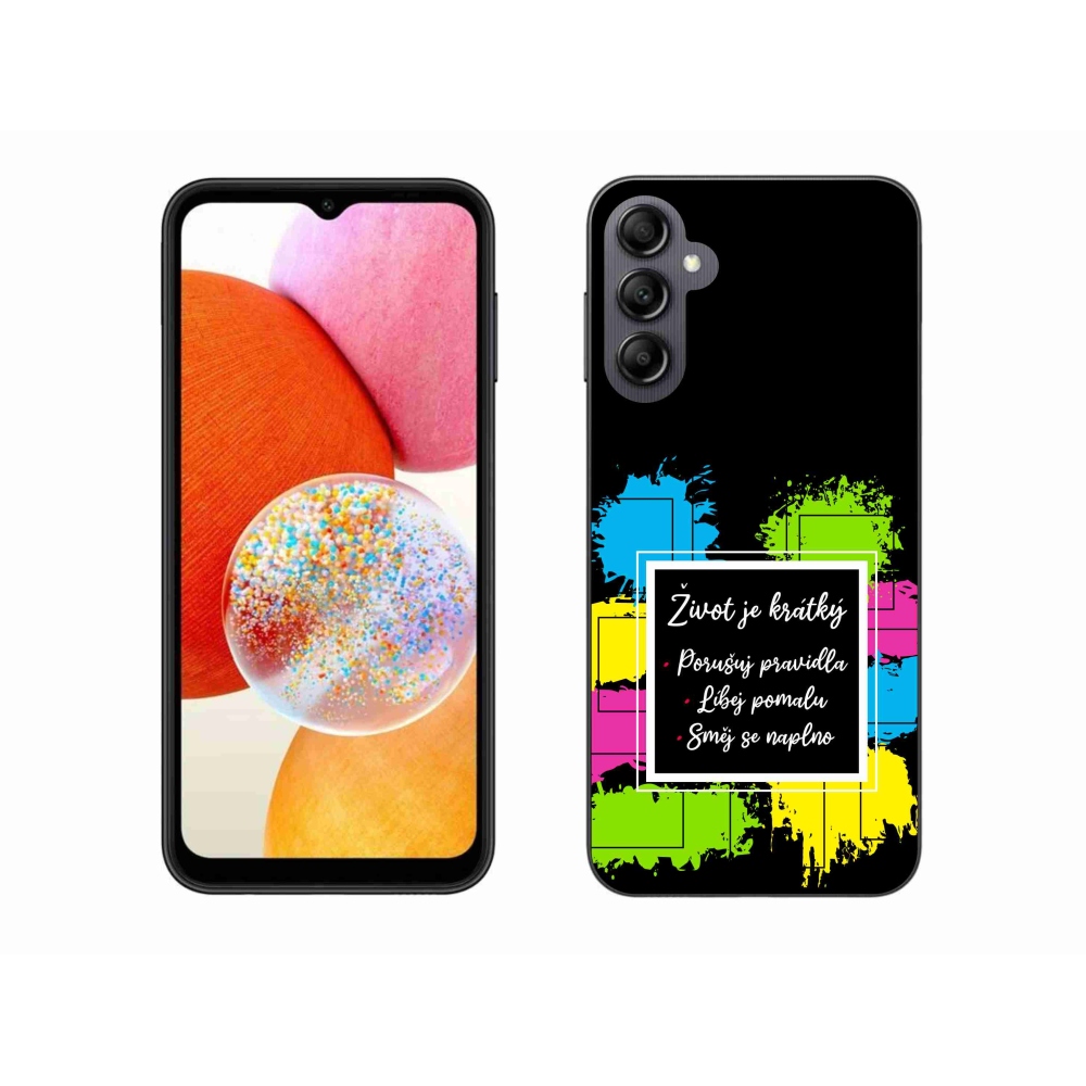 Gél borítás mmCase Samsung Galaxy A14 4G/5G - idézem 5 fekete háttérrel