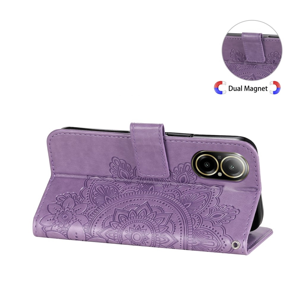 Mandala könyvtáska a Realme C67 készülékhez - lila