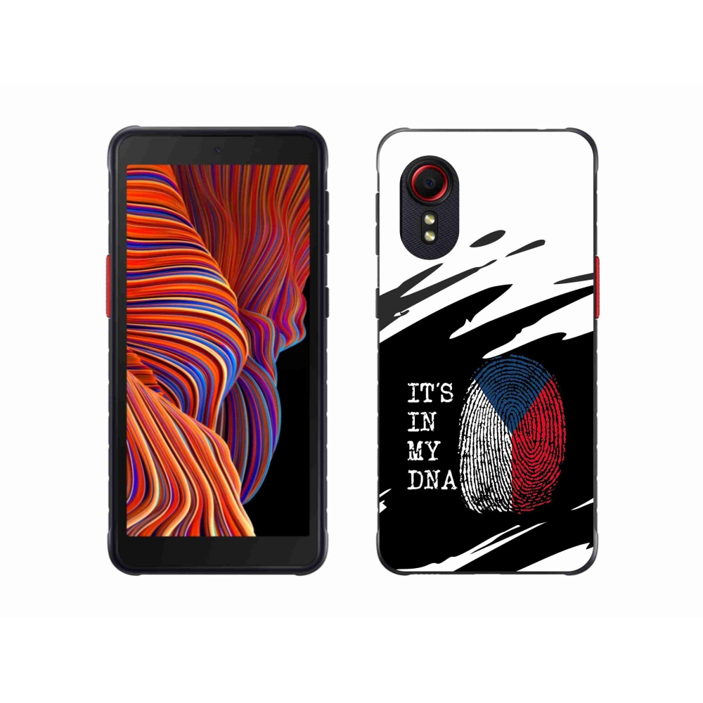 Gél borító mmCase Samsung Galaxy Xcover 5 - zászló ujjlenyomat fekete és fehér háttérrel