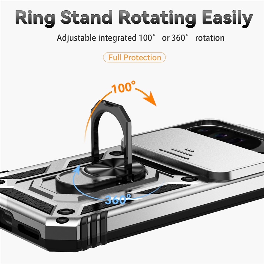 Gyűrűálló borítás a Google Pixel 10 Pro XL/Pixel 9 Pro XL készülékhez - ezüst színű