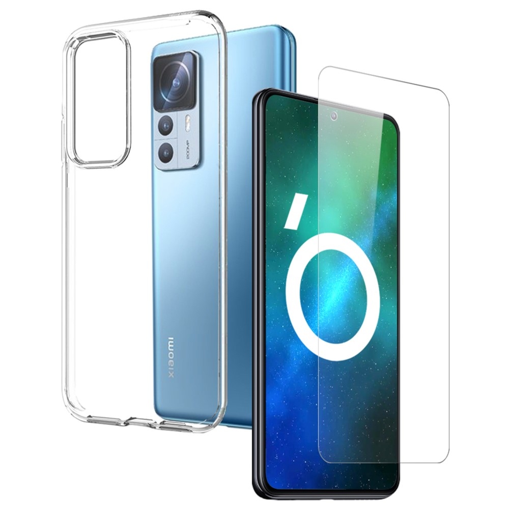 NORTHJO átlátszó zselés tok + edzett üveg Xiaomi 12T Pro - átlátszó