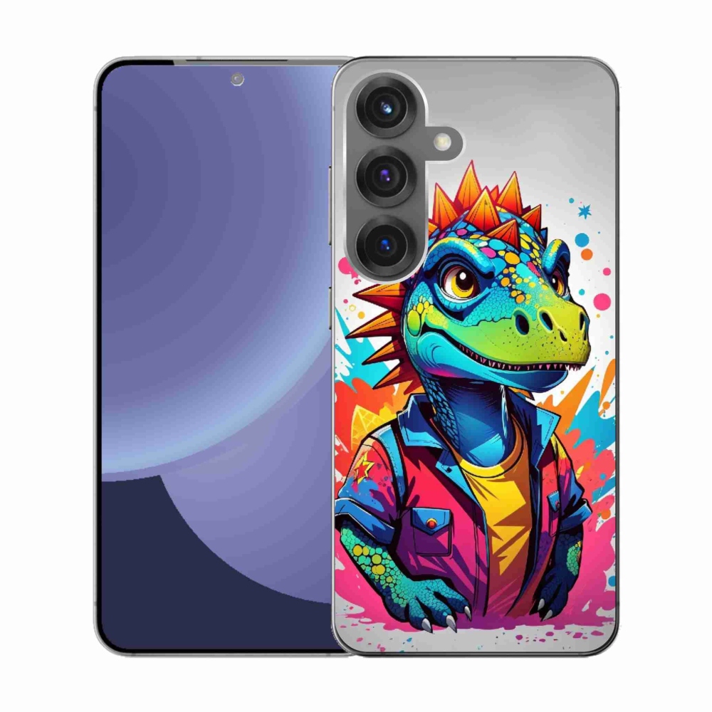Zselés borítás mmCase Samsung Galaxy S25 - színes dinoszauruszhoz