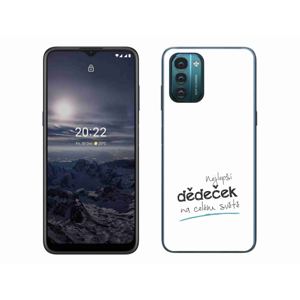 Zselés borítás mmCase a Nokia G11/G21 készülékhez - a legjobb nagypapa 3 fehér háttérrel