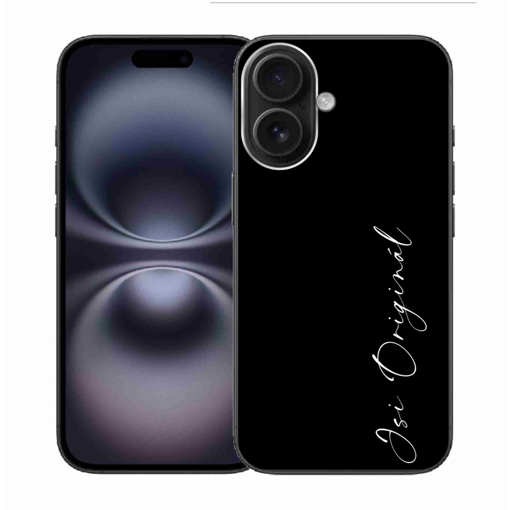 Gél borító mmCase iPhone 16-hoz - te vagy az eredeti fekete háttér
