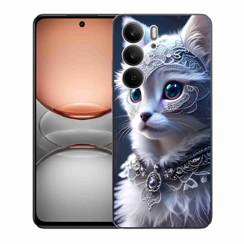 Zselés borítás mmCase a Realme C75 készülékhez - fehér macska