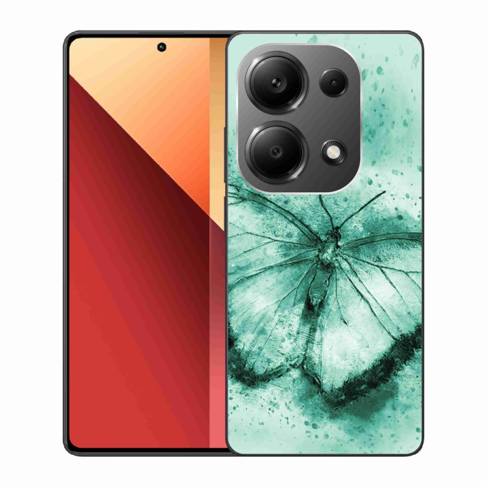 Zselés tok mmCase a Xiaomi Redmi Note 13 Pro 4G/Poco M6 Pro - zöld pillangóhoz