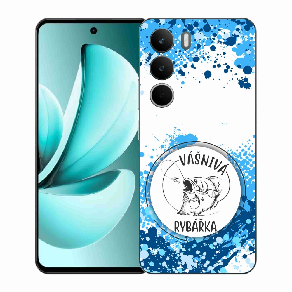 Gél borító mmCase a Realme C71 készülékhez - szenvedélyes halásznő fehér háttérrel