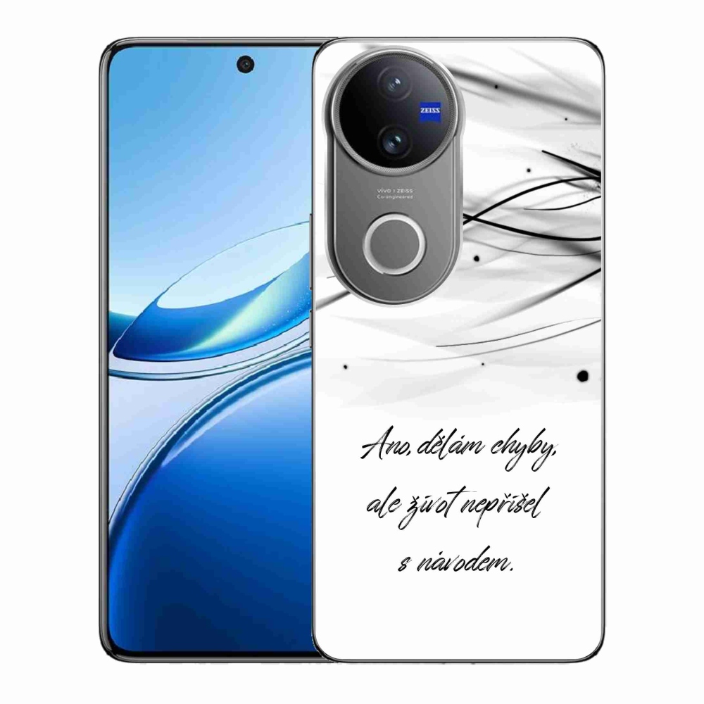 Gél borítás mmCase a Vivo V50 5G-n - idézem fehér háttérrel