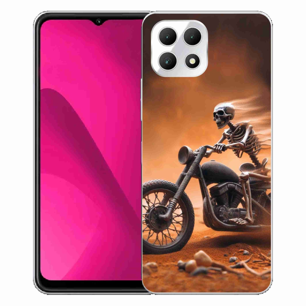 Zselés borítás mmCase a T-Mobile T Phone 2 készülékhez - csontváz egy motorkerékpáron