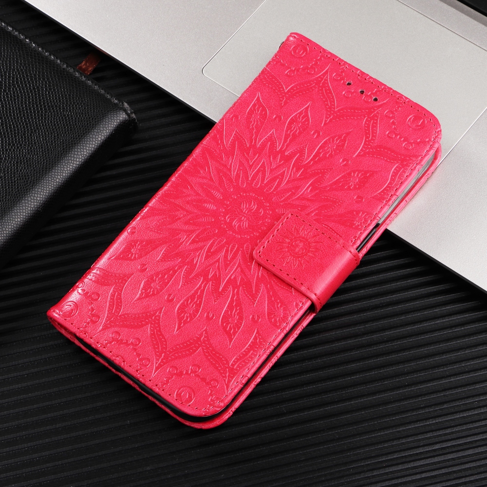 Napraforgó könyv tok a Xiaomi Redmi 15C 4G/5G (173mm) - piros