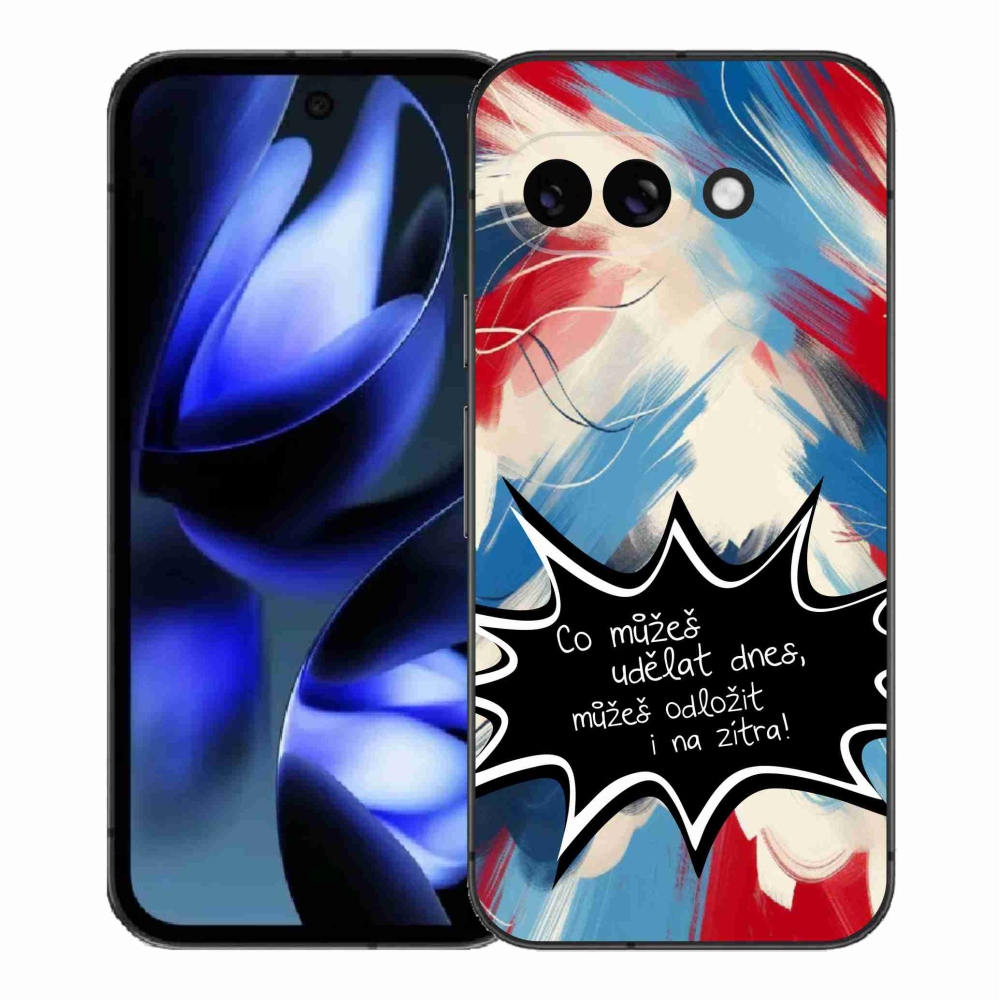 Gél borítás mmCase a Google Pixel 9a számára - vicces szöveg 9 fekete háttér