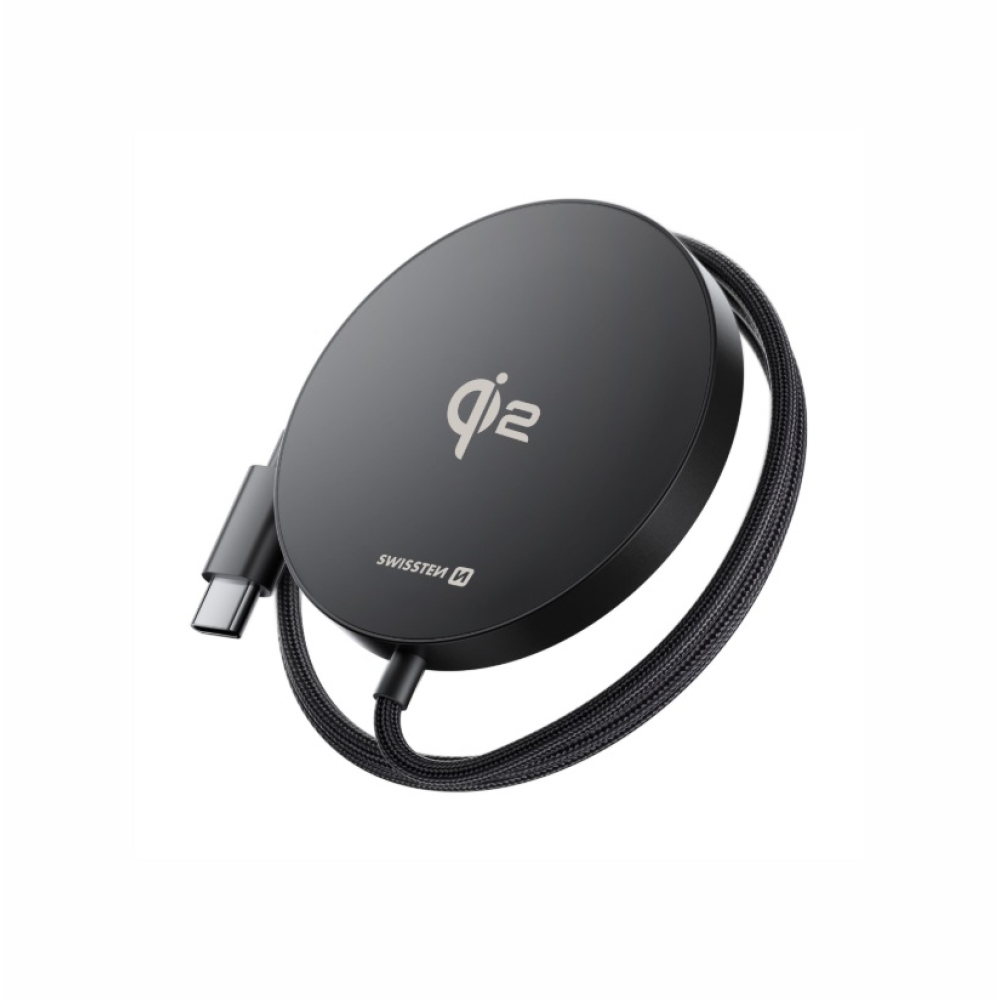 Swissten MagPuck Qi2 1,5 M vezeték nélküli töltő (MagSafe kompatibilis)