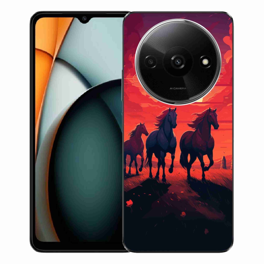Gél borítás mmCase a Xiaomi Redmi A3-hoz - lovak és naplemente