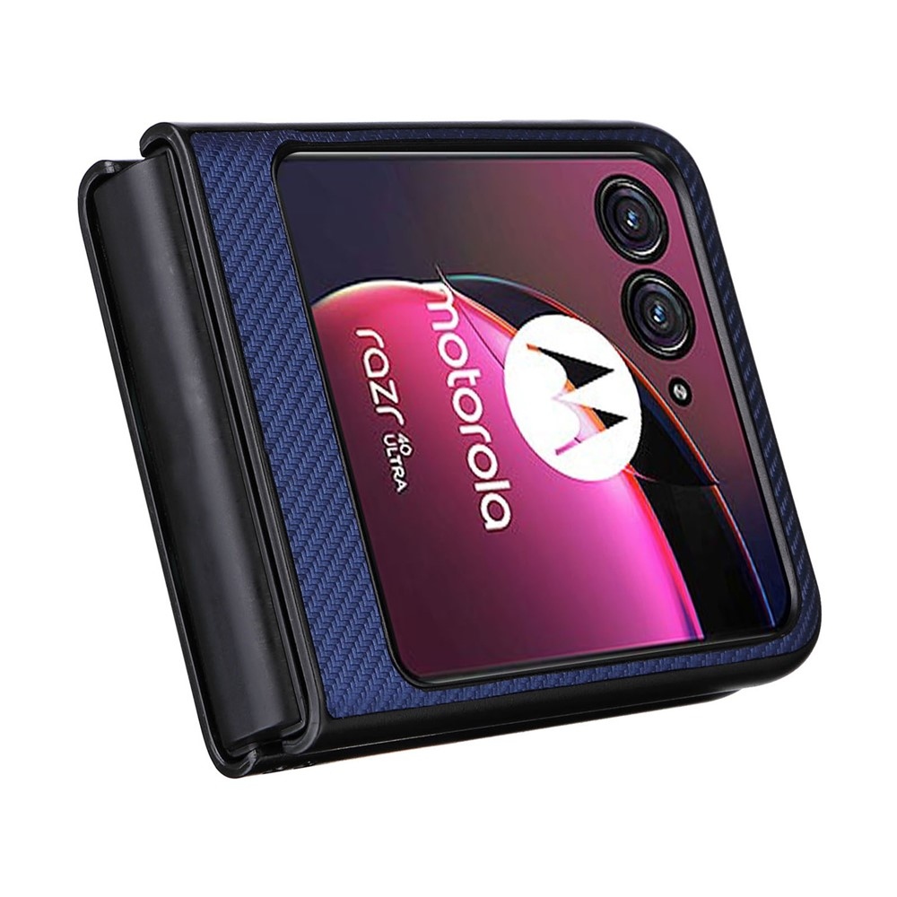 Textúrás műanyag borítás műbőrrel a Motorola Razr 40 Ultra 5G készülékre - kék