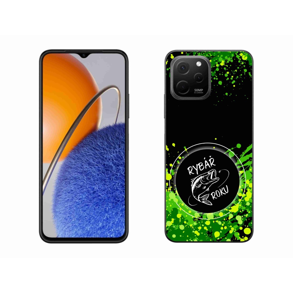 Gél borító mmCase a Huawei Nova Y61-hez - az év halászának fekete háttere