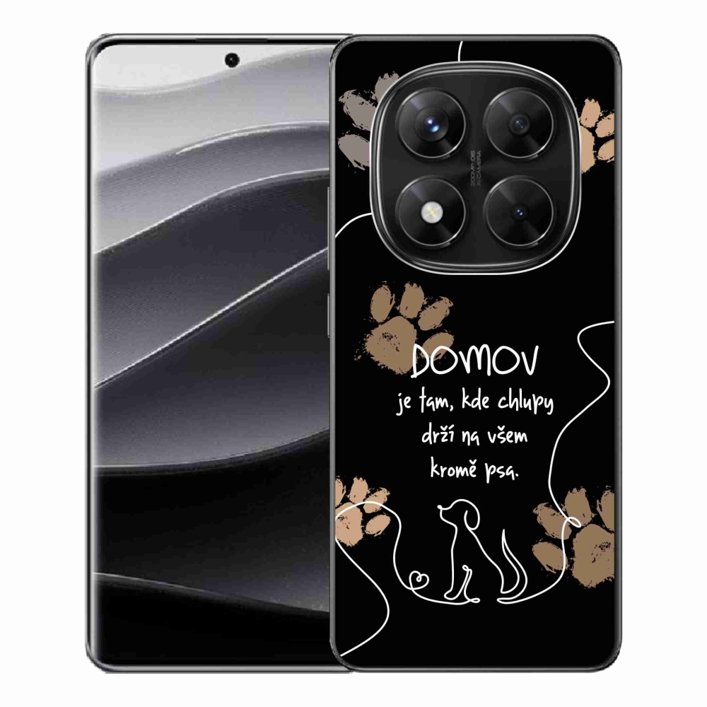 Gél borító mmCase a Xiaomi Redmi Note 14 Pro 5G/Poco X7 5G számára - kutya motívum fekete háttérrel