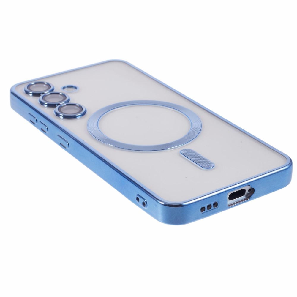 Átlátszó tok kameravédelemmel és MagSafe támogatással Samsung Galaxy S25+ készülékhez - kék