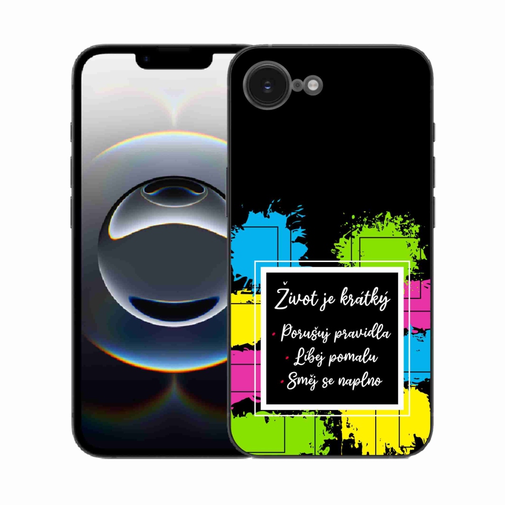 Gél borítás mmCase iPhone 16e készülékhez - idézet 5 fekete háttér