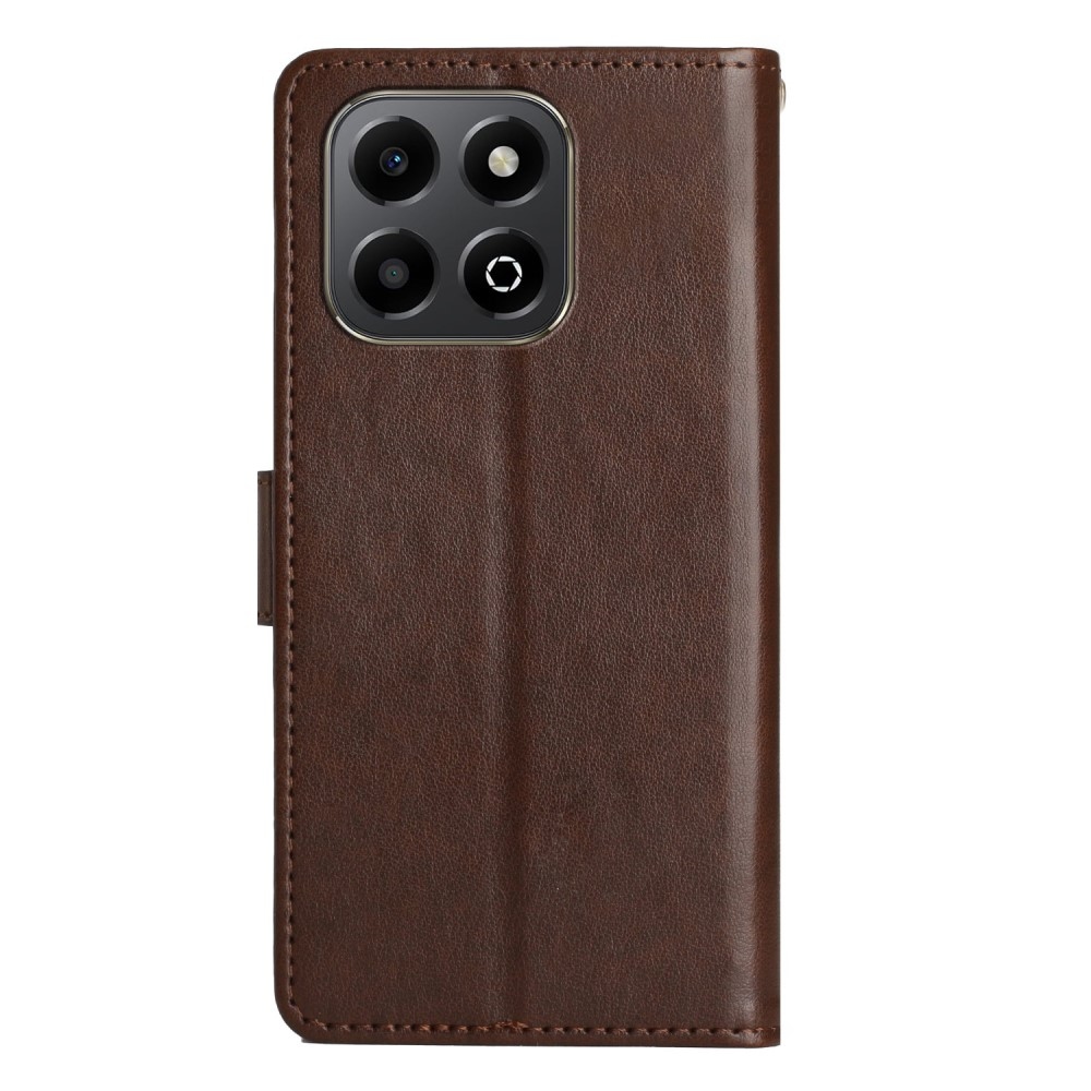 Virágok könyvtáska a Honor 200 Smart 5G készülékhez - barna