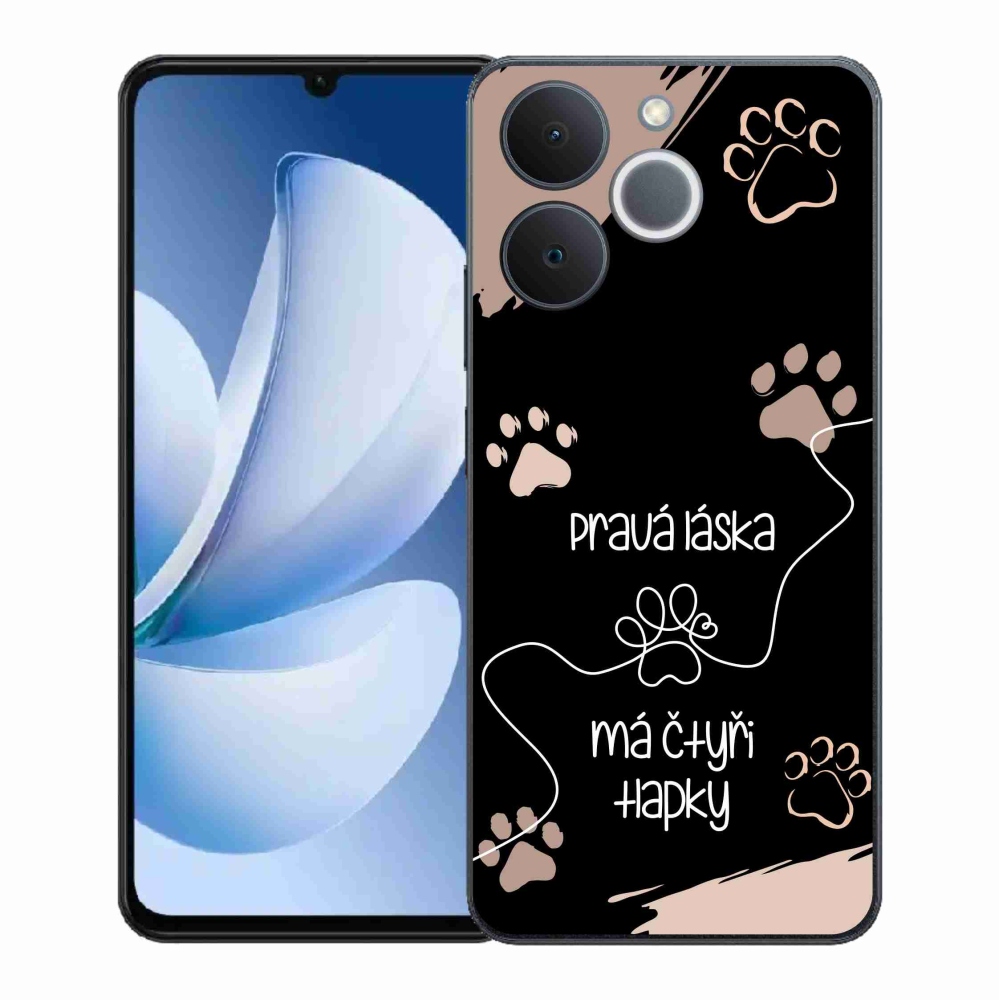 Zselés borító mmCase a Realme Note 70T készülékhez - kutya motívum 1 fekete háttér