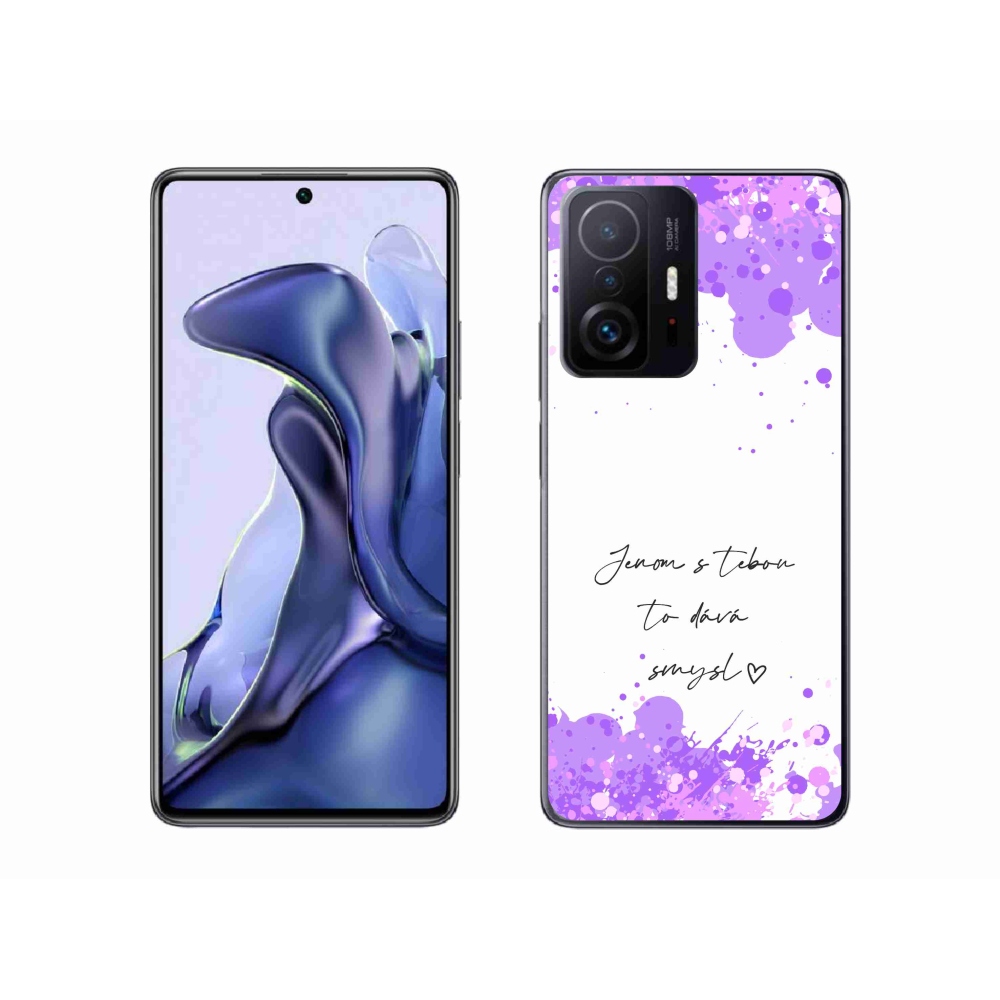 Gél borító mmCase a Xiaomi 11T Pro számára - szerelmes szöveg fehér háttérrel