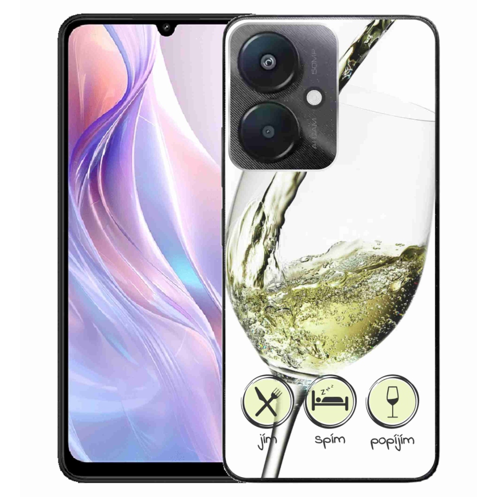 Gél tok mmCase a Xiaomi Redmi 13C 5G-hez - borospohár fehér