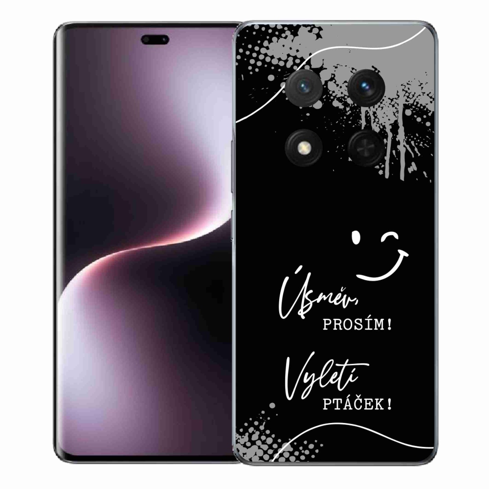 Gél borító mmCase a Honor Magic 7 Lite 5G számára - vicces szöveg 4 fekete háttérrel
