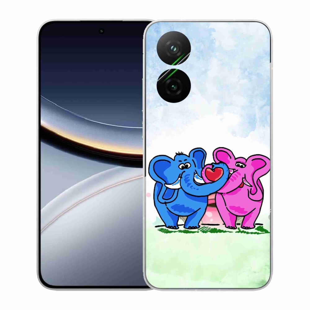 Gél borító mmCase a Xiaomi Poco F7 5G-hez - szerelmes elefántok